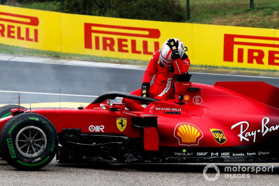 Charles Leclerc, Ferrari SF21 retires from the race